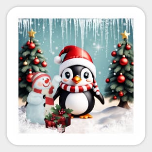 Cute funny penguin. Sticker